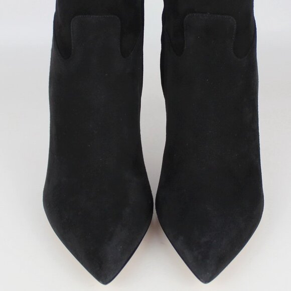 NEW Valentino Garavani Stretch Suede Sock Stiletto Boot Gold Heel | Runway Sleek - Picture 10 of 16
